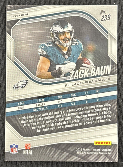 Zack Baun 2025 Panini Prizm White Disco Eagles