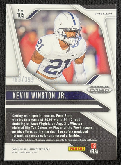 Kevin Winston Jr. 2025 Panini Prizm Draft Picks Red /399 Nittany Lions Sports Trading Card