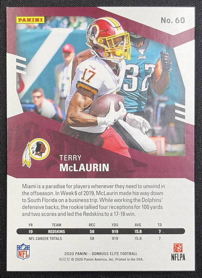 Terry McLaurin 2020 Panini Donruss Elite Aspirations /83 Redskins Washington Redskins back