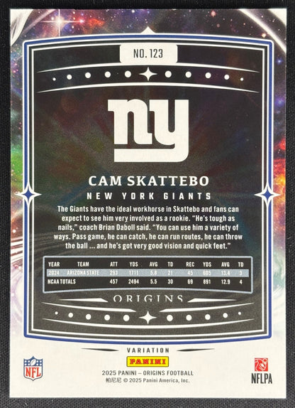 Cam Skattebo 2025 Origins Rookie Variation Giants Sports Trading Cards