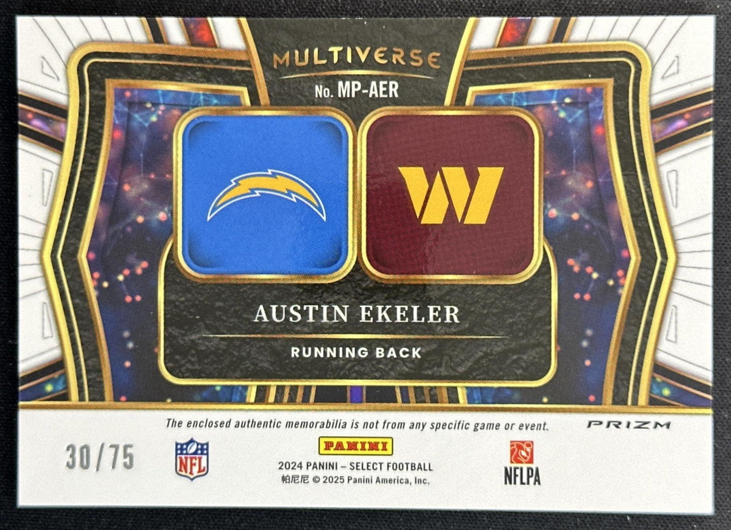 Austin Ekeler 2024 Panini Select Multiverse White Prizm /75