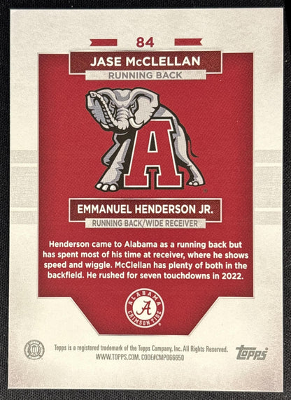 Jase McClellan Emmanuel Henderson Jr. 2023 University Alabama Crimson Tide Blue Foil /99
