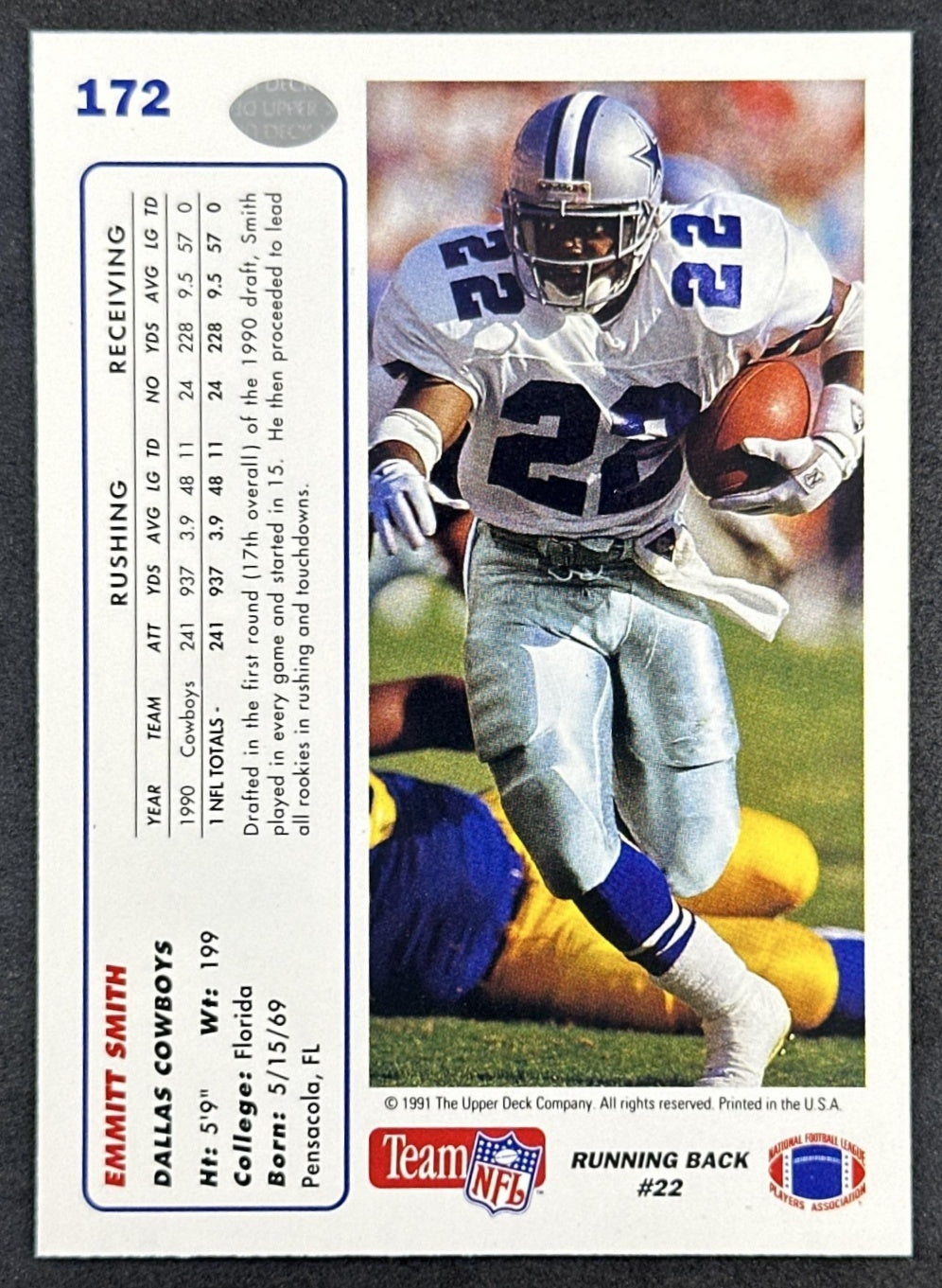 Emmitt Smith 1991 Upper Deck Cowboys Sports Trading Cards