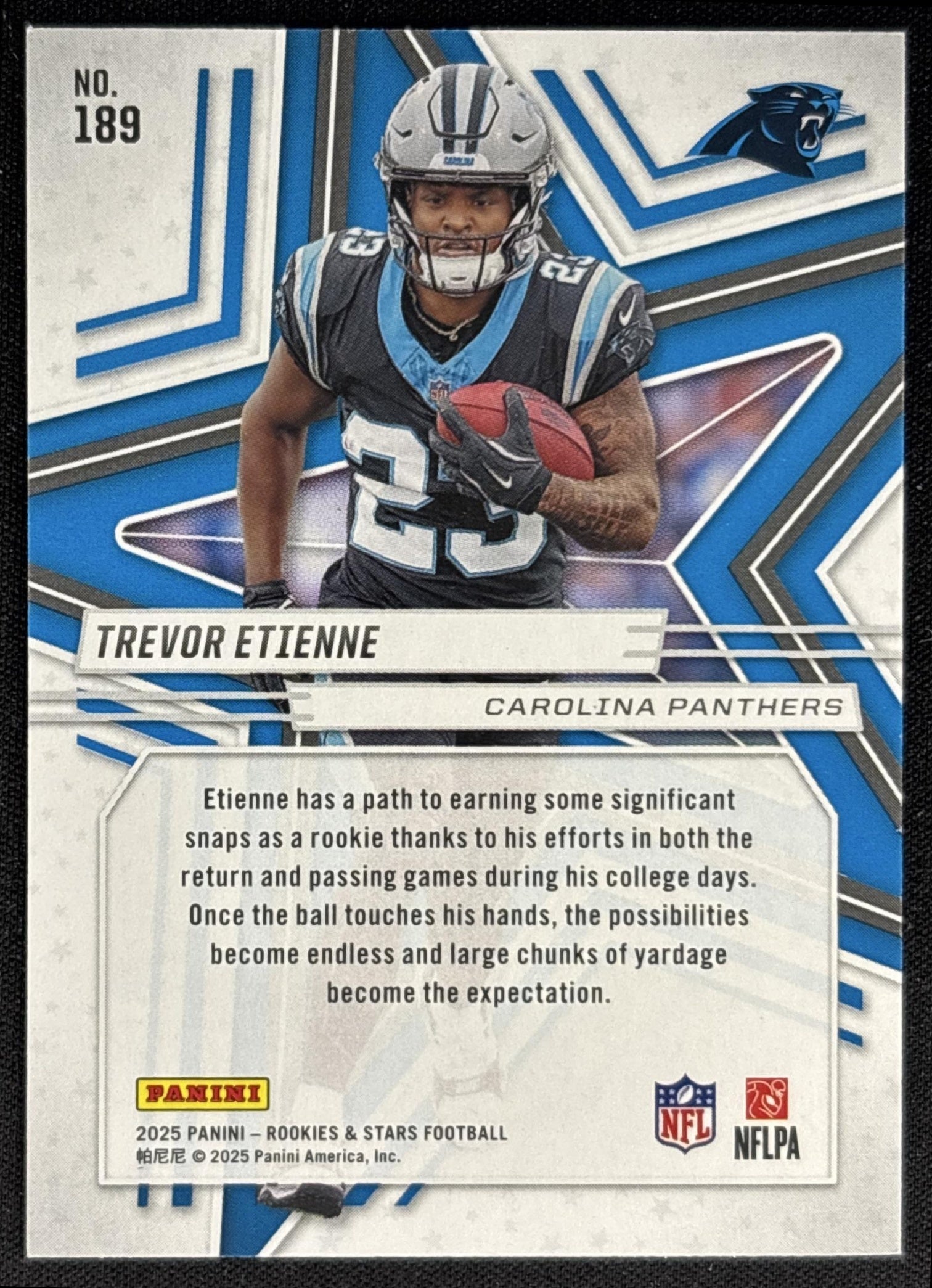 Trevor Etienne 2025 Panini Rookies & Stars Purple /999 Panthers