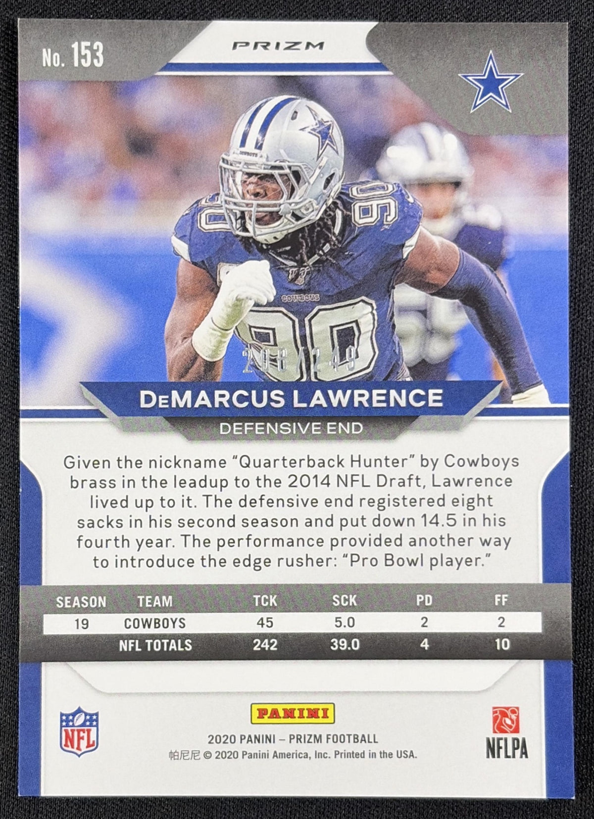 DeMarcus Lawrence 2020 Panini Prizm Orange /249 Cowboys