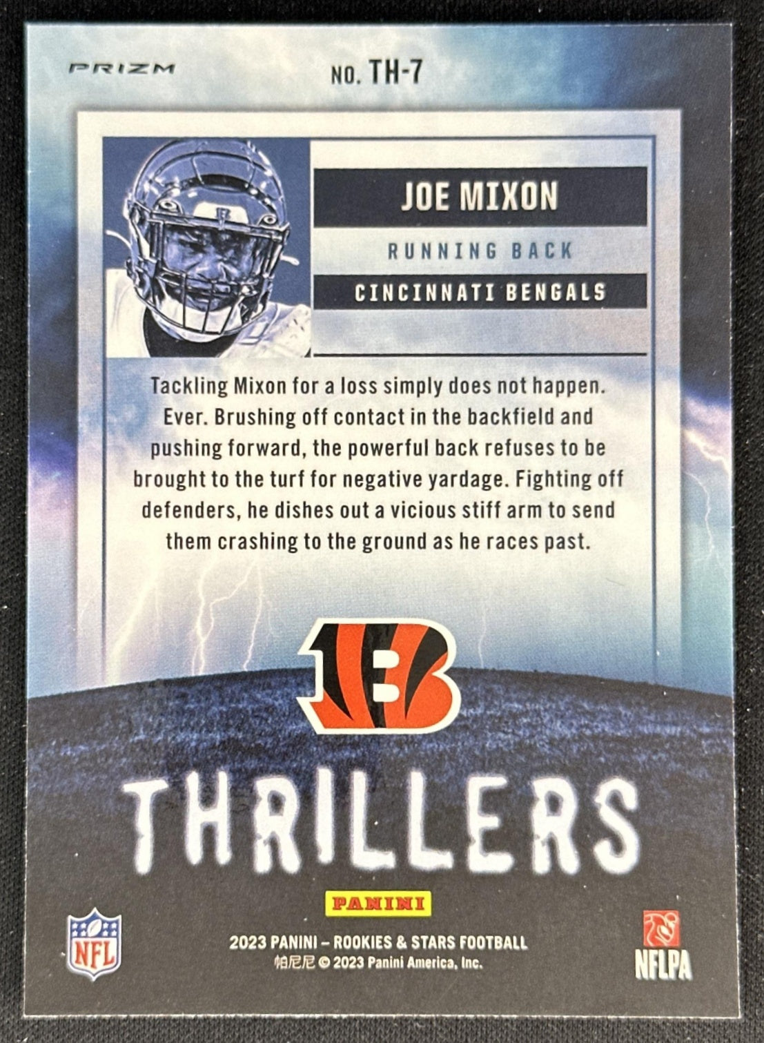 Joe Mixon 2023 Panini Rookies & Stars Thrillers Plaid Bengals Texans back