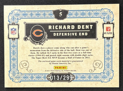 Richard Dent 2011 Hall of Gold Materials /299 Bears Sports Trading Card