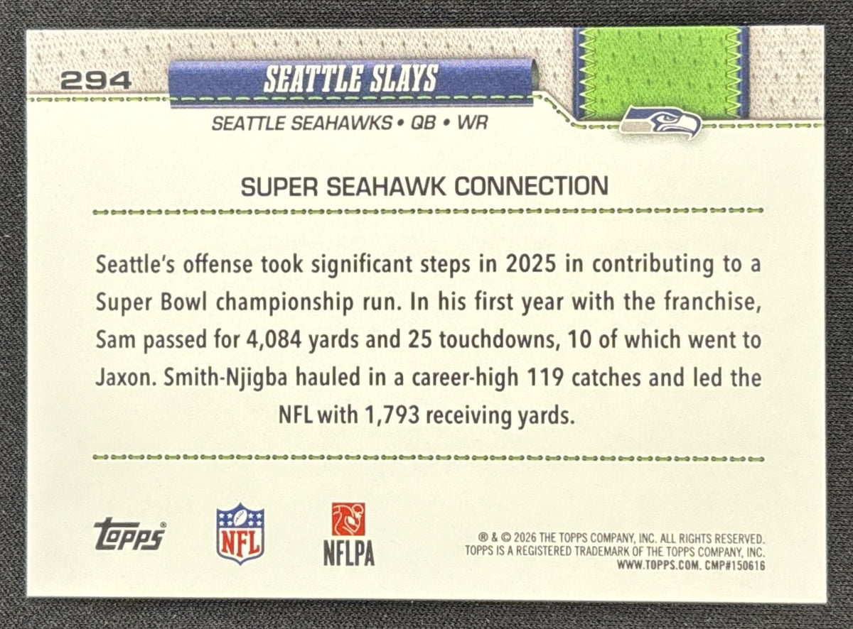 Seattle Slays 2026 Topps Rainbow Foil Seahawks