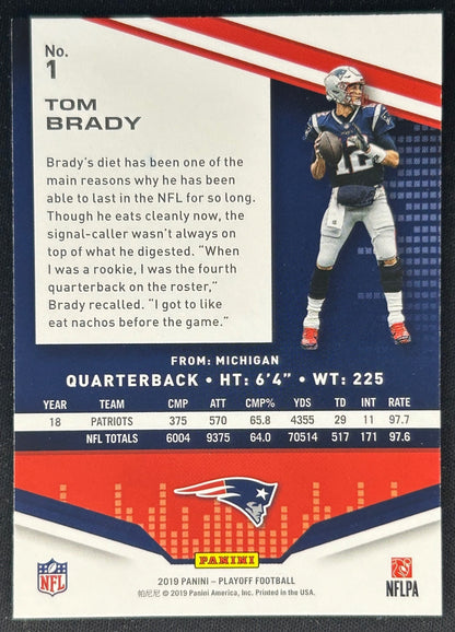 Tom Brady 2019 Panini Playoff Patriots Sports Trading Cards