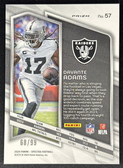 Davante Adams 2024 Panini Spectra Celestial /99 Raiders back