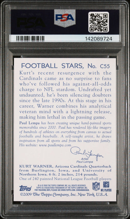 Kurt Warner 2009 Topps National Chicle PSA 10 Cardinals back