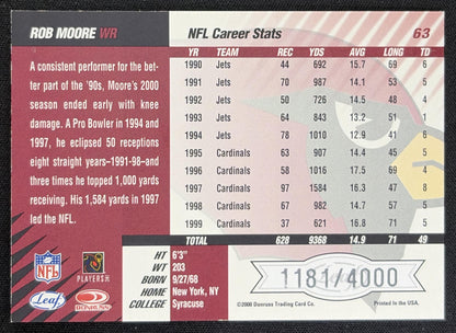 Rob Moore 2000 Leaf Limited /4000 Cardinals