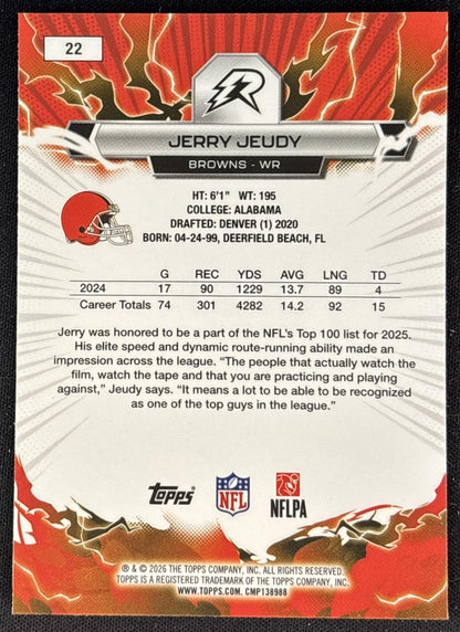 Jerry Jeudy 2025 Topps Resurgence Browns Cleveland Browns back