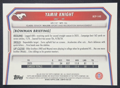 Yamir Knight 2026 Bowman Chrome Prospects Mojo Refractor Mustangs