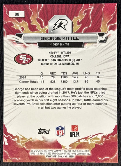 George Kittle 2025 Topps Resurgence 49ers San Francisco 49ers back