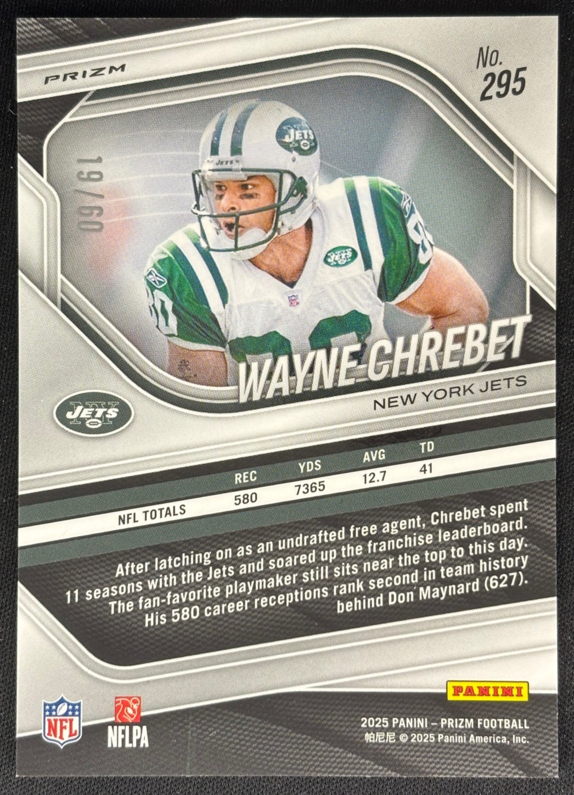 Wayne Chrebet 2025 Panini Prizm Super Bowl LX /60 Jets Sports Trading Cards
