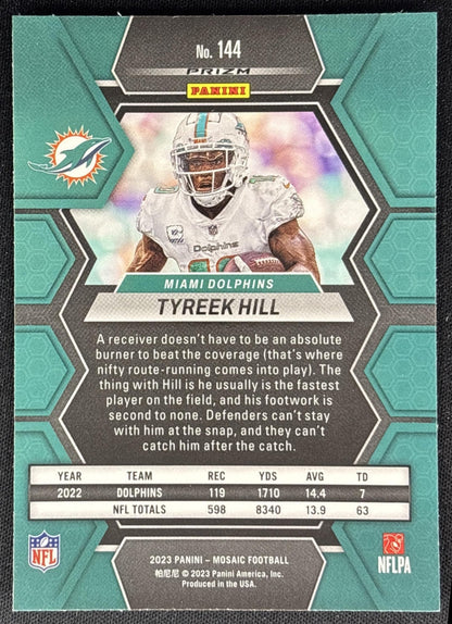 Tyreek Hill 2023 Panini Mosaic Reactive Blue Mosaic Dolphins Sports Trading Cards
