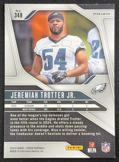 Jeremiah Trotter Jr. 2024 Panini Prizm Green Wave Eagles Sports Trading Card