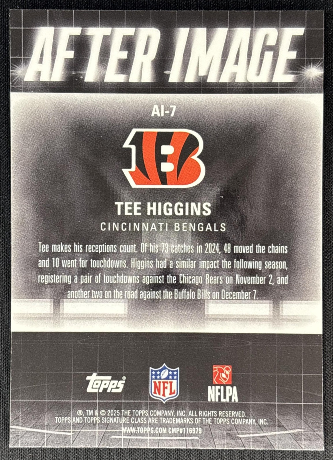 Tee Higgins 2025 Topps Signature Class After Image Bengals Sports Trading Cards