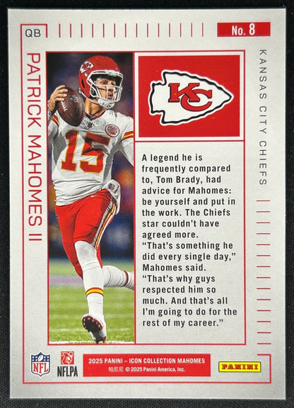 Patrick Mahomes II 2025 Icon Highlights No.8 Chiefs Sports Trading Cards