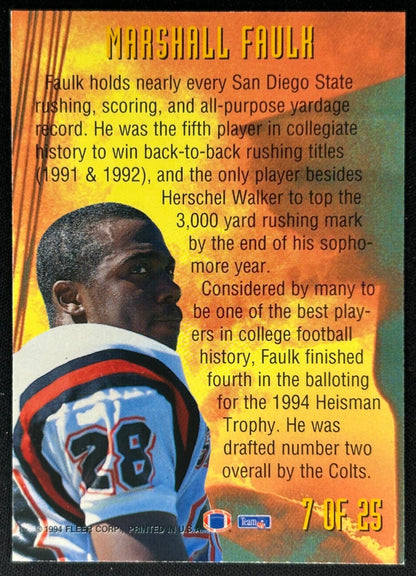 Marshall Faulk 1994 NFL Prospects Sports Trading Cards