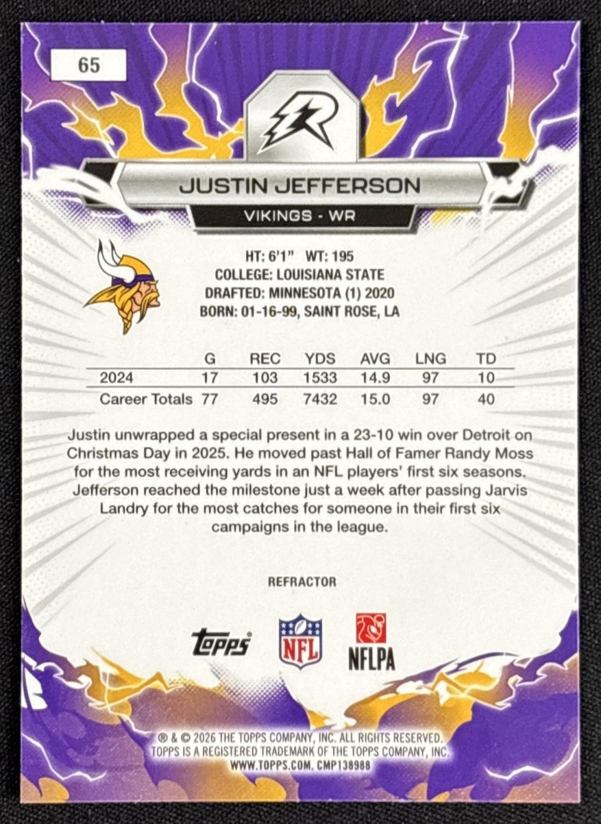 Justin Jefferson 2025 Topps Resurgence Refractor Vikings