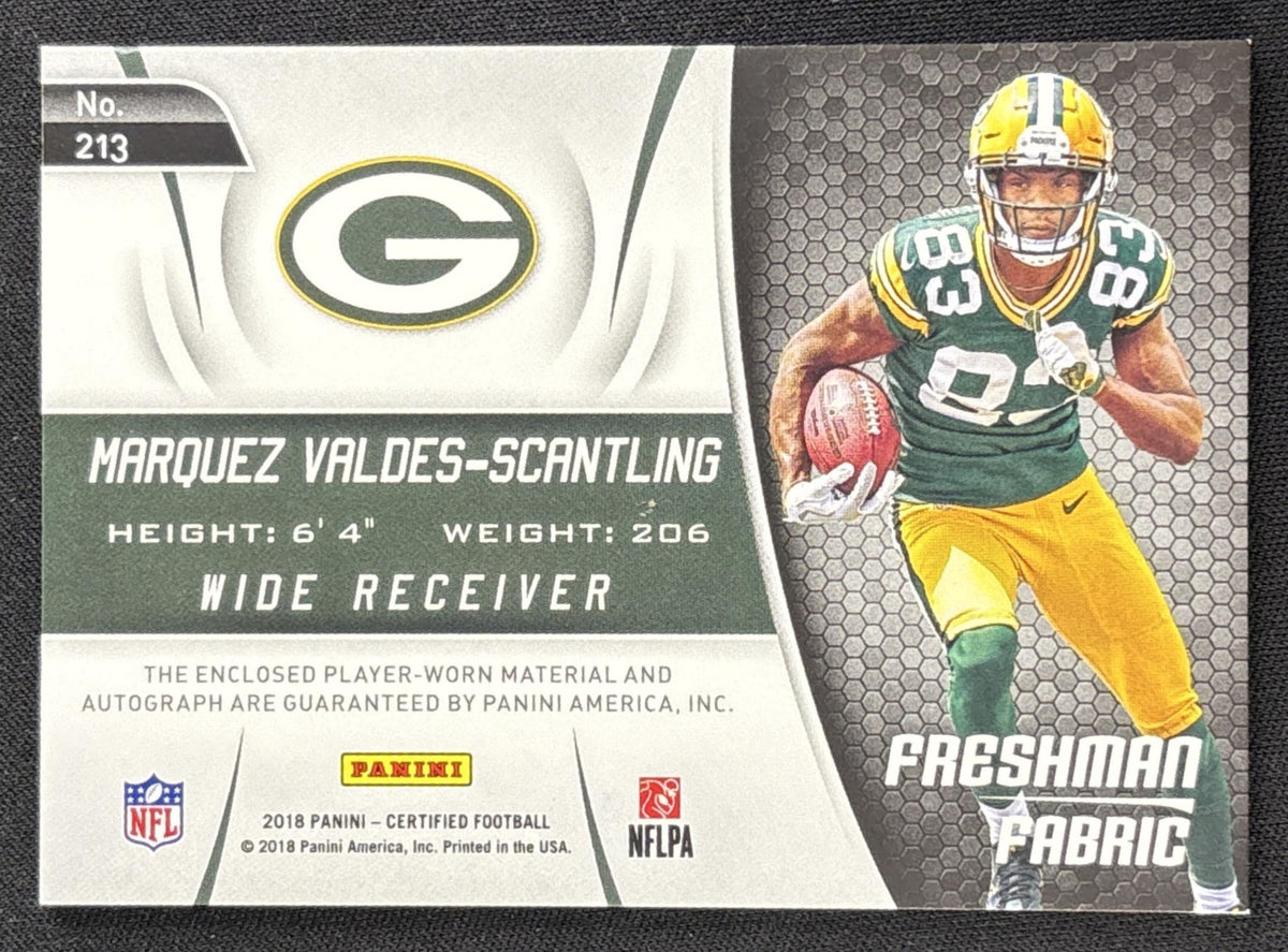 Marquez Valdes-Scantling 2018 Panini Certified /499 Packers