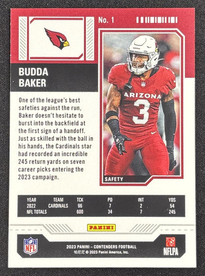 Budda Baker 2023 Panini Contenders Game Ticket Blue /499 Cardinals