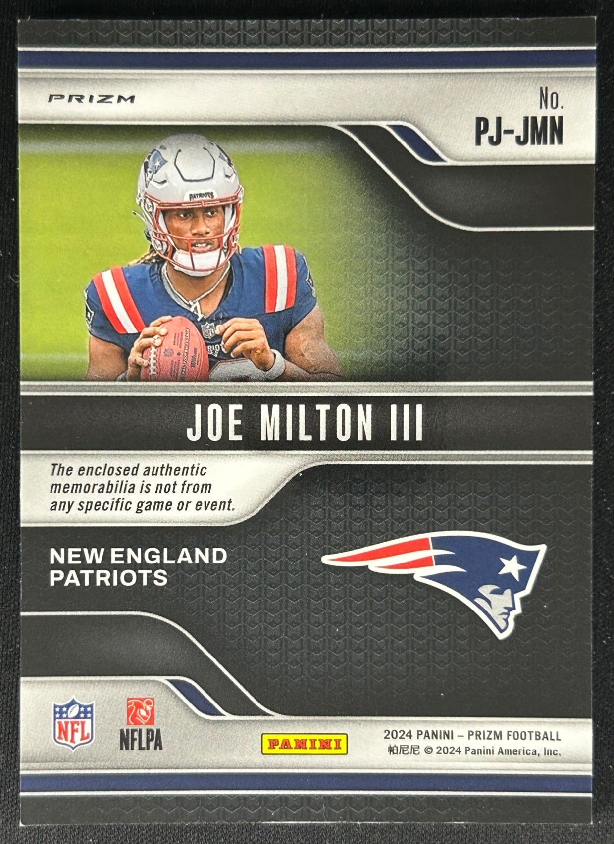 Joe Milton III 2024 Prizm Premier Jerseys Patriots