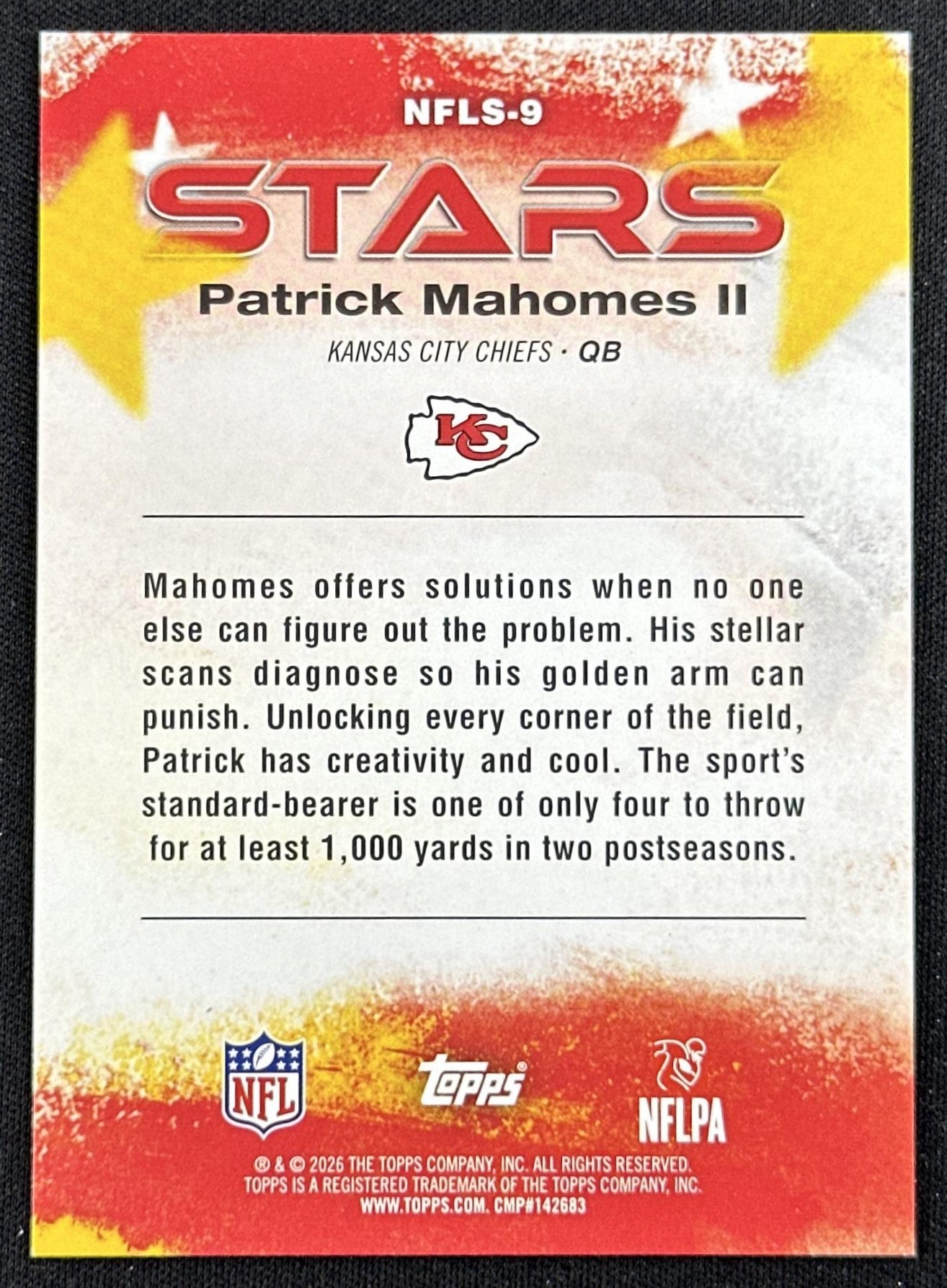 Patrick Mahomes II 2026 Topps Flagship NFL Stars Chiefs