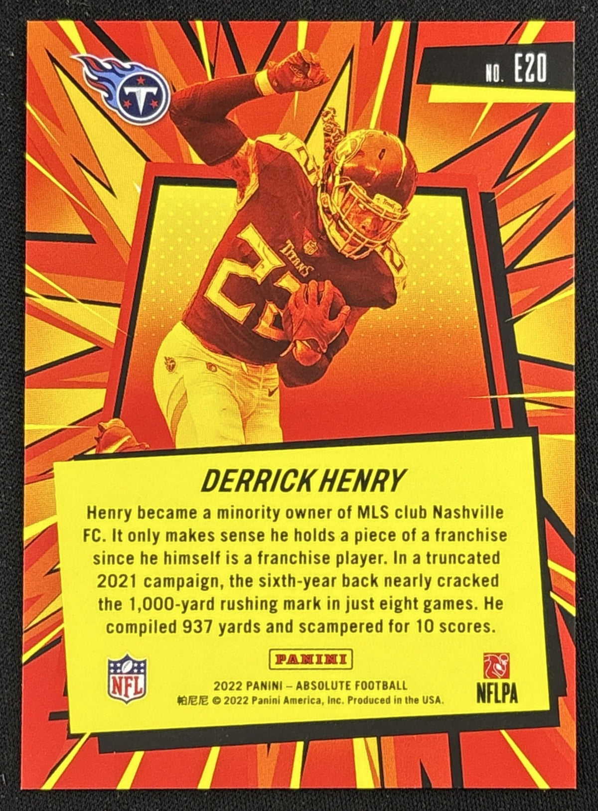 Derrick Henry 2022 Panini Absolute Explosive Titans back