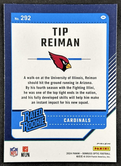Tip Reiman 2024 Panini Donruss Optic Blue Hyper Cardinals Back