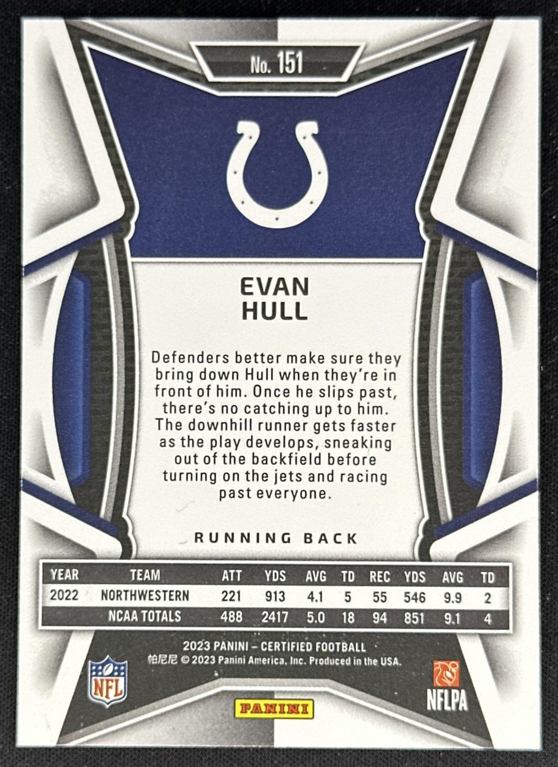Evan Hull 2023 Certified Pink /199 Colts Texans back