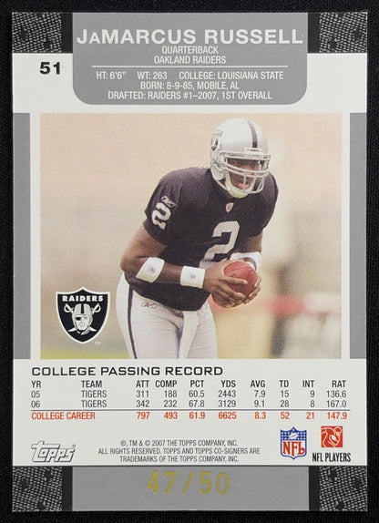JaMarcus Russell 2007 Topps Co-Signers /50 Raiders