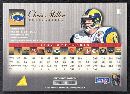 Chris Miller 1995 Pinnacle Select Certified Rams Sports Trading Card
