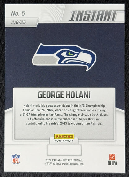 George Holani 2026 Panini Instant Super Bowl LIX Champions Seattle Seahawks back