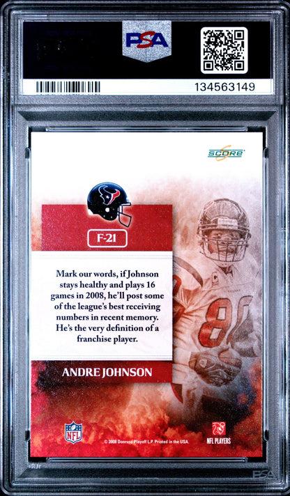 Andre Johnson 2008 Score The Franchise PSA 10 Texans back