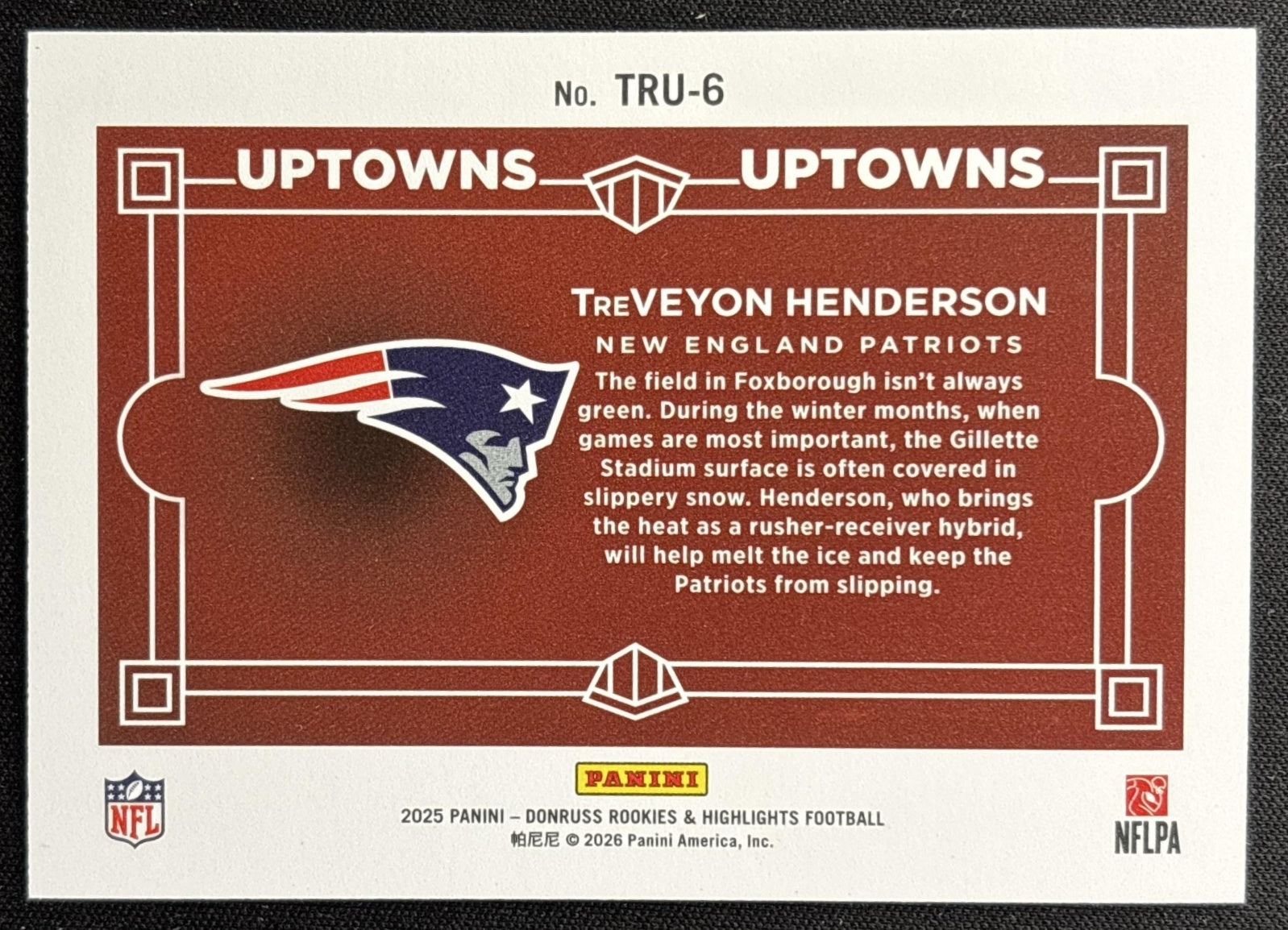 TreVeyon Henderson 2025 Donruss Rookies & Highlights Uptown Horizontal Green Patriots New England Patriots