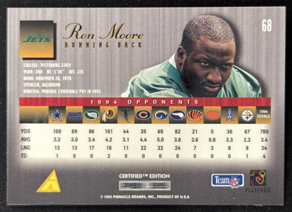 Ron Moore 1995 Pinnacle Select Certified Jets Sports Trading Card
