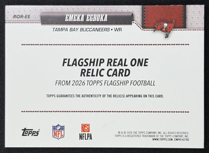 Emeka Egbuka 2026 Topps Real One Relic Gold /50 Buccaneers