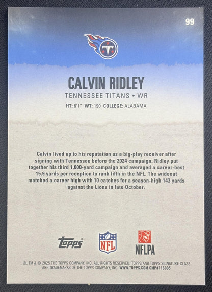 Calvin Ridley 2025 Topps Signature Class Chrome Veteran Silver Refractor /275 Titans