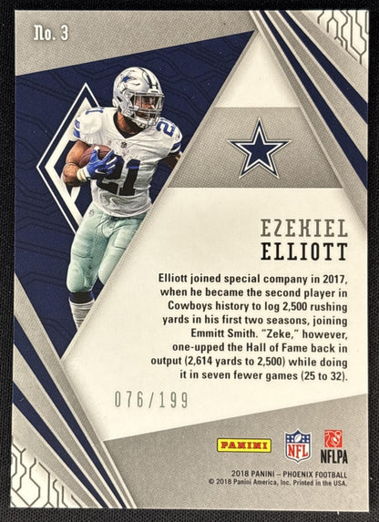 Ezekiel Elliott 2018 Panini Phoenix Unmatched Pink /199 Cowboys