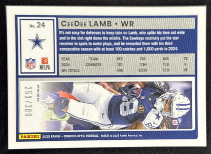 CeeDee Lamb 2025 Panini Donruss Optic Wave Prizm /300 Cowboys