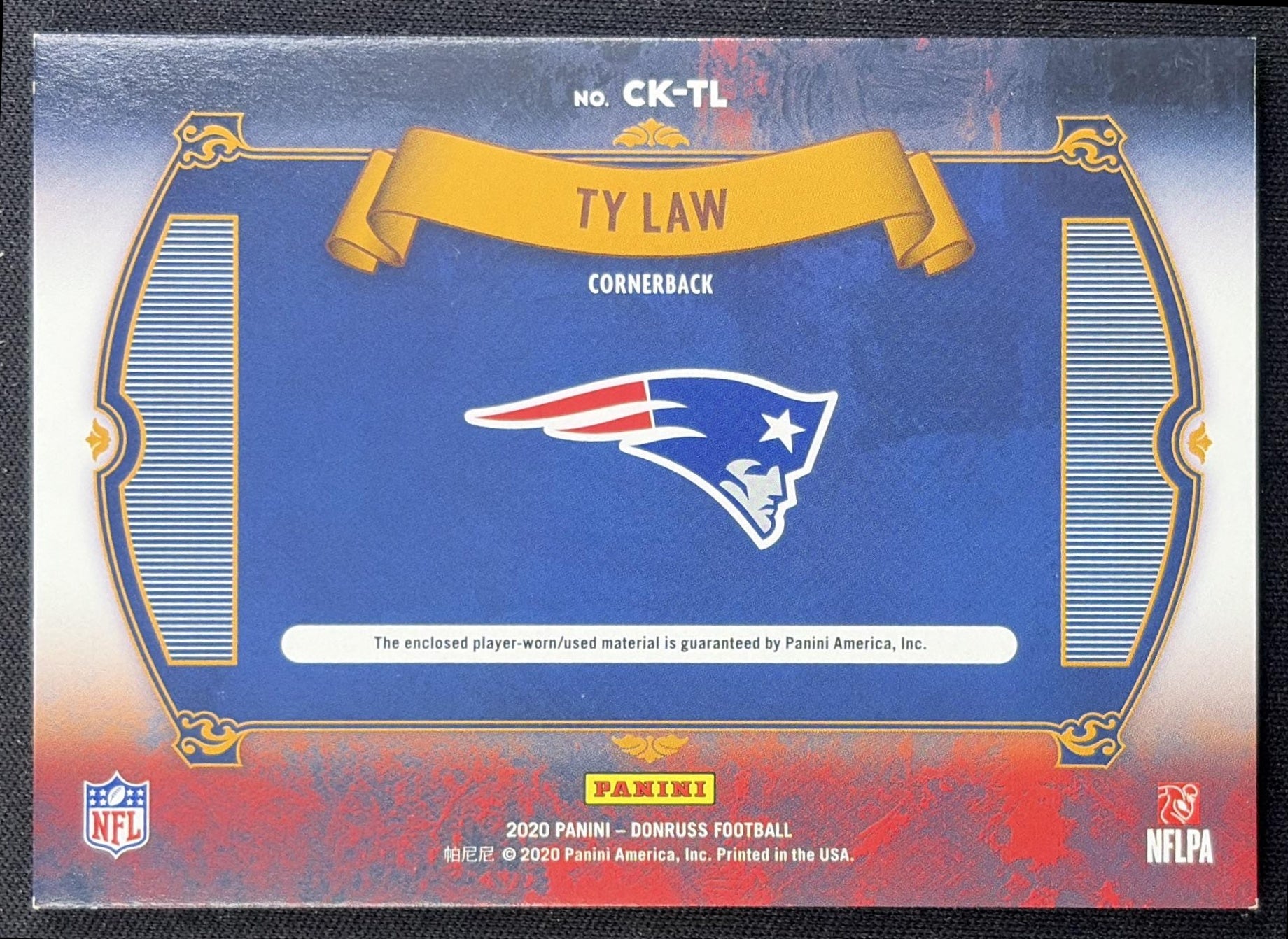 Ty Law 2020 Panini Donruss Canton Kings /299 Patriots
