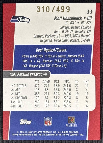 Matt Hasselbeck 2004 Bowman's Best Red /499 Seahawks Sports Trading Cards