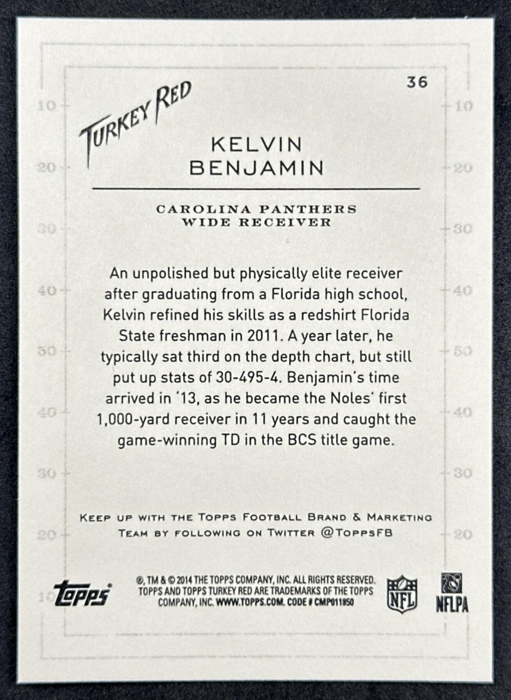 Kelvin Benjamin Rookie 2014 Topps Turkey Red Panthers