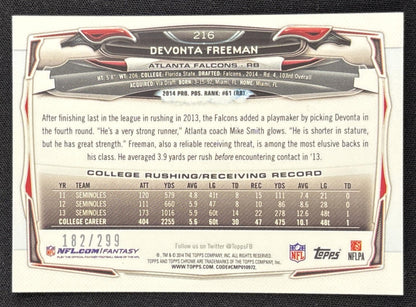 Devonta Freeman 2014 Topps Chrome Black Refractor /299 Falcons