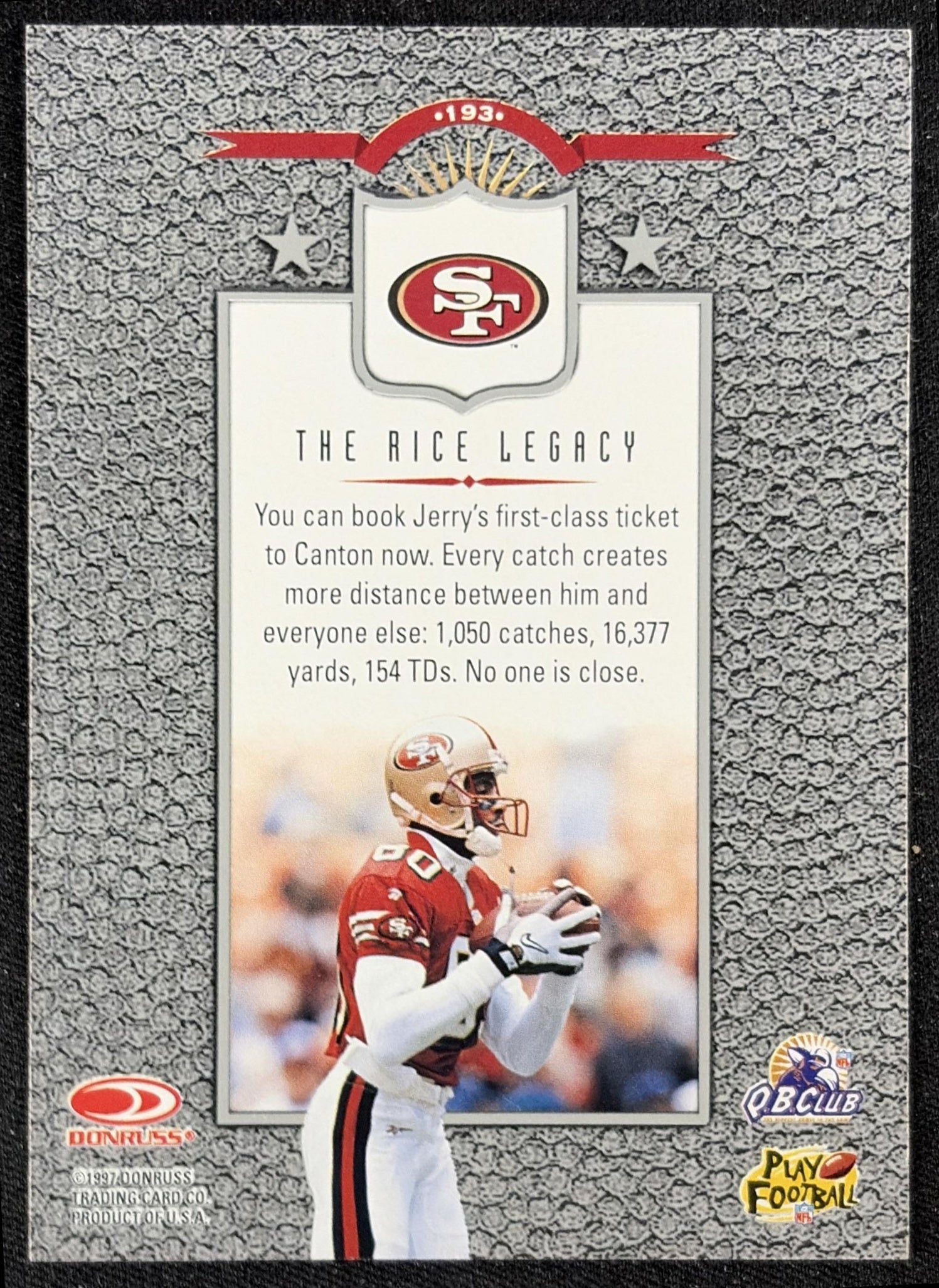 Jerry Rice 1997 Donruss 49ers