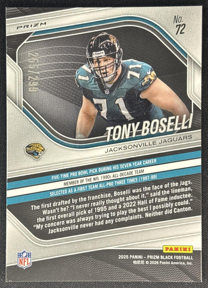 Tony Boselli 2025 Panini Prizm Black Red /299 Jaguars back