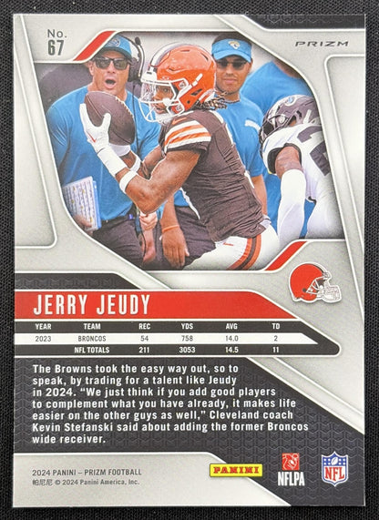 Jerry Jeudy 2024 Panini Prizm Green Wave Browns back